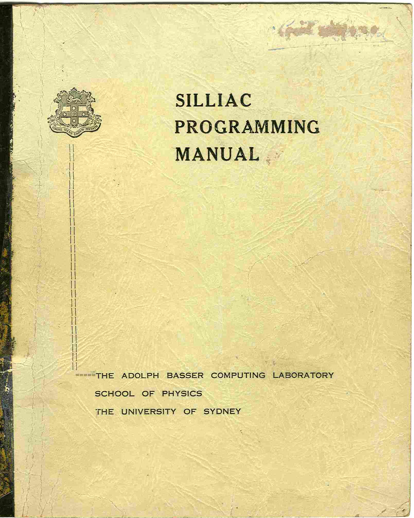  SILLIAC Programming Manual - cover