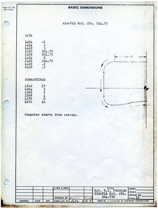 Nacelle NC Program Flexowriter Input, Page 7