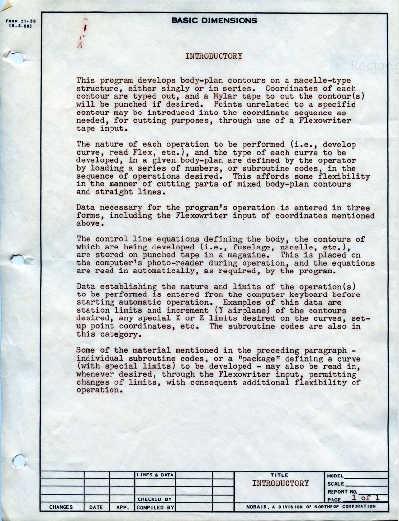 Nacelle Numerical Control Program Introduction